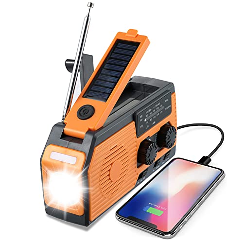 AZURAOKEY Solarnotfallhandkurbel-Wetterradio, tragbares Notfallradio mit 5000mAh Akku, AM/FM/WB, NOAA Wetterwarnungen, LED-Taschenlampe for Outdoor-Camping und Wandern AZURAOKEY Solarnotfallhandkurbel-Wetterradio, tragbares Notfallradio mit 5000mAh Akku, AM/FM/WB, NOAA Wetterwarnungen, LED-Taschenlampe for Outdoor-Camping und Wandern von AZURAOKEY