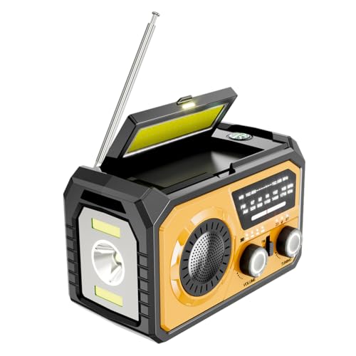 AZURAOKEY Tragbares Notfallradio mit 16000mAh Akku, Handkurbel-Solarradio mit AM/FM/WB NOAA, Multifunktionale LED-Lampe, Powerbank, Lautsprecher for Outdoor-Aktivitäten von AZURAOKEY
