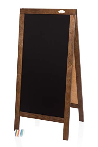 Kundenstopper 125cm Holz Tafel Aufsteller Werbetafel Werbung Kreide Kreidetafel Gehwegaufsteller Dunkelbraun von AZZAP