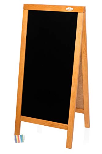 Kundenstopper XXL 125cm Holz Tafel Aufsteller Werbetafel Werbung Kreide Hellbraun von AZZAP