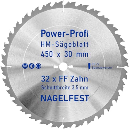 HM-Sägeblatt 32 x Zahn FF 450 x 30 mm FF-S Nagelfest mit Spanabweiser Kreissägeblatt HW für Tischkreissäge Wippsäge Schalholz Naturholz Holzplatten Bauholz Brennholz Schaltafel mit Betonbeschlag Nägel HM-Sägeblatt 32 x Zahn FF 450 x 30 mm FF-S Nagelfest mit Spanabweiser Kreissägeblatt HW für Tischkreissäge Wippsäge Schalholz Naturholz Holzplatten Bauholz Brennholz Schaltafel mit Betonbeschlag Nägel von AZprof