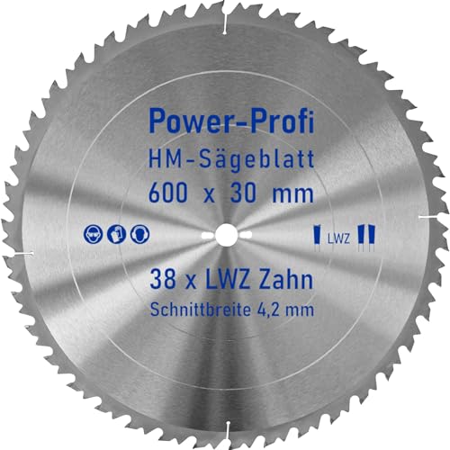HM-Sägeblatt 38 x Zahn LWZ 600 x 30 mm L-Wechselzahn mit Spanabweiser Rückschlagarm HW WZ Kreissägeblatt für Hartholz Längsschnitt Querschnitt Wippsäge Tischkreissäge Feinschnitt Brennholzsägeblatt HM-Sägeblatt 38 x Zahn LWZ 600 x 30 mm L-Wechselzahn mit Spanabweiser Rückschlagarm HW WZ Kreissägeblatt für Hartholz Längsschnitt Querschnitt Wippsäge Tischkreissäge Feinschnitt Brennholzsägeblatt von AZprof
