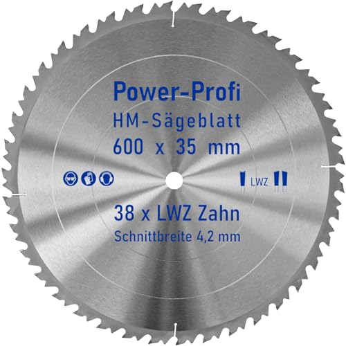 HM-Sägeblatt 38 x Zahn LWZ 600 x 35 mm L-Wechselzahn mit Spanabweiser Rückschlagarm HW WZ Kreissägeblatt für Hartholz Längsschnitt Querschnitt Wippsäge Tischkreissäge Feinschnitt Brennholzsägeblatt HM-Sägeblatt 38 x Zahn LWZ 600 x 35 mm L-Wechselzahn mit Spanabweiser Rückschlagarm HW WZ Kreissägeblatt für Hartholz Längsschnitt Querschnitt Wippsäge Tischkreissäge Feinschnitt Brennholzsägeblatt von AZprof