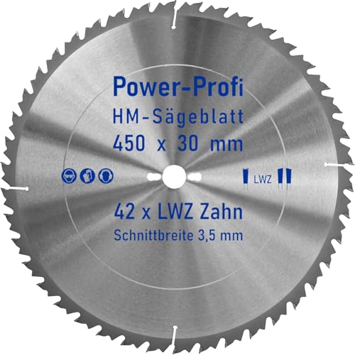 HM-Sägeblatt 42 x Zahn LWZ 450 x 30 mm L-Wechselzahn mit Spanabweiser Rückschlagarm HW WZ Kreissägeblatt für Hartholz Längsschnitt Querschnitt Wippsäge Tischkreissäge Feinschnitt Brennholzsägeblatt HM-Sägeblatt 42 x Zahn LWZ 450 x 30 mm L-Wechselzahn mit Spanabweiser Rückschlagarm HW WZ Kreissägeblatt für Hartholz Längsschnitt Querschnitt Wippsäge Tischkreissäge Feinschnitt Brennholzsägeblatt von AZprof