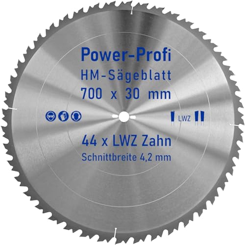 HM-Sägeblatt 44 x Zahn LWZ 700 x 30 mm L-Wechselzahn mit Spanabweiser Rückschlagarm HW WZ Kreissägeblatt für Hartholz Längsschnitt Querschnitt Wippsäge Tischkreissäge Feinschnitt Brennholzsägeblatt HM-Sägeblatt 44 x Zahn LWZ 700 x 30 mm L-Wechselzahn mit Spanabweiser Rückschlagarm HW WZ Kreissägeblatt für Hartholz Längsschnitt Querschnitt Wippsäge Tischkreissäge Feinschnitt Brennholzsägeblatt von AZprof