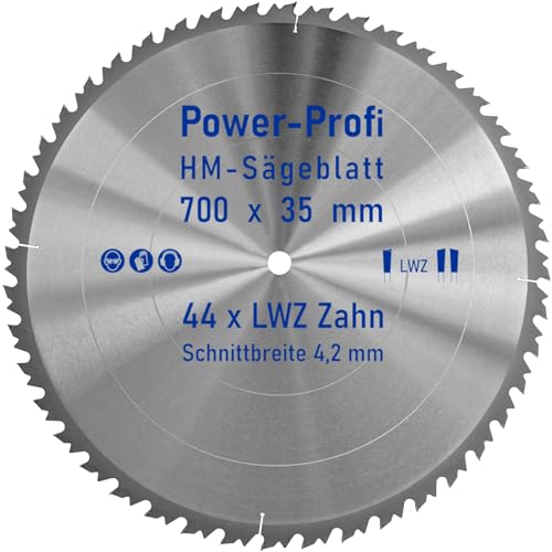 HM-Sägeblatt 44 x Zahn LWZ 700 x 35 mm L-Wechselzahn mit Spanabweiser Rückschlagarm HW WZ Kreissägeblatt für Hartholz Längsschnitt Querschnitt Wippsäge Tischkreissäge Feinschnitt Brennholzsägeblatt HM-Sägeblatt 44 x Zahn LWZ 700 x 35 mm L-Wechselzahn mit Spanabweiser Rückschlagarm HW WZ Kreissägeblatt für Hartholz Längsschnitt Querschnitt Wippsäge Tischkreissäge Feinschnitt Brennholzsägeblatt von AZprof