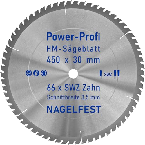 HM-Sägeblatt 450 x 30 mm SWZ 66 x Zahn - nagelfest Super-Allrounder - Kreissägeblatt Wechselzahn HW WZ für Wippsäge Tischkreissäge Brennholzsäge Holz mit Betonbeschlag Brennholz Hartholz Holzplatten HM-Sägeblatt 450 x 30 mm SWZ 66 x Zahn - nagelfest Super-Allrounder - Kreissägeblatt Wechselzahn HW WZ für Wippsäge Tischkreissäge Brennholzsäge Holz mit Betonbeschlag Brennholz Hartholz Holzplatten von AZprof