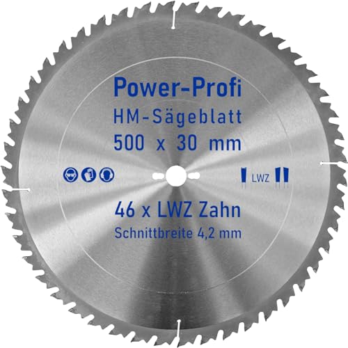 HM-Sägeblatt 46 x Zahn LWZ 500 x 30 mm L-Wechselzahn mit Spanabweiser Rückschlagarm HW WZ Kreissägeblatt für Hartholz Längsschnitt Querschnitt Wippsäge Tischkreissäge Feinschnitt Brennholzsägeblatt HM-Sägeblatt 46 x Zahn LWZ 500 x 30 mm L-Wechselzahn mit Spanabweiser Rückschlagarm HW WZ Kreissägeblatt für Hartholz Längsschnitt Querschnitt Wippsäge Tischkreissäge Feinschnitt Brennholzsägeblatt von AZprof