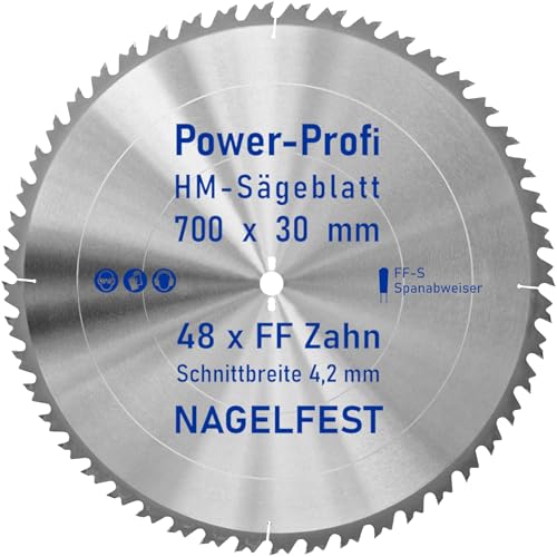 HM-Sägeblatt 48 x Zahn FF 700 x 30 mm FF-S Nagelfest mit Spanabweiser Kreissägeblatt HW für Tischkreissäge Wippsäge Schalholz Naturholz Holzplatten Bauholz Brennholz Schaltafel mit Betonbeschlag Nägel HM-Sägeblatt 48 x Zahn FF 700 x 30 mm FF-S Nagelfest mit Spanabweiser Kreissägeblatt HW für Tischkreissäge Wippsäge Schalholz Naturholz Holzplatten Bauholz Brennholz Schaltafel mit Betonbeschlag Nägel von AZprof