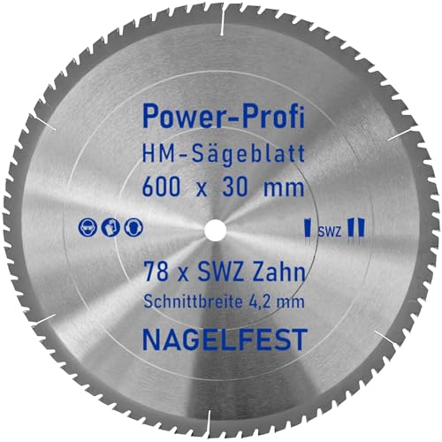 HM-Sägeblatt 600 x 30 mm SWZ 78 x Zahn - nagelfest Super-Allrounder - Kreissägeblatt Wechselzahn HW WZ für Wippsäge Tischkreissäge Brennholzsäge Holz mit Betonbeschlag Brennholz Hartholz Holzplatten HM-Sägeblatt 600 x 30 mm SWZ 78 x Zahn - nagelfest Super-Allrounder - Kreissägeblatt Wechselzahn HW WZ für Wippsäge Tischkreissäge Brennholzsäge Holz mit Betonbeschlag Brennholz Hartholz Holzplatten von AZprof