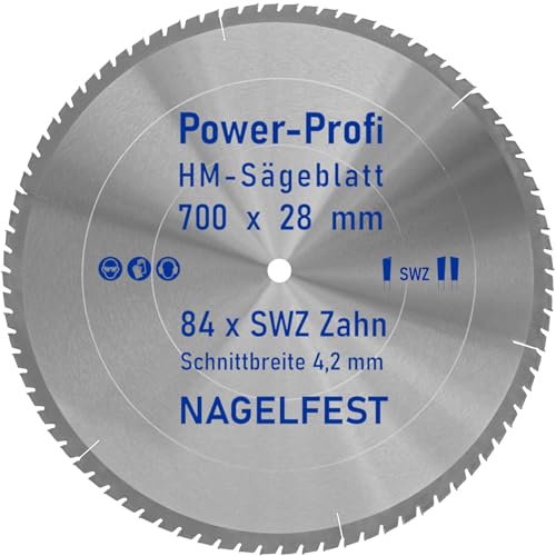 HM-Sägeblatt 700 x 28 mm SWZ 84 x Zahn - nagelfest Super-Allrounder - Kreissägeblatt Wechselzahn HW WZ für Wippsäge Tischkreissäge Brennholzsäge Holz mit Betonbeschlag Brennholz Hartholz Holzplatten HM-Sägeblatt 700 x 28 mm SWZ 84 x Zahn - nagelfest Super-Allrounder - Kreissägeblatt Wechselzahn HW WZ für Wippsäge Tischkreissäge Brennholzsäge Holz mit Betonbeschlag Brennholz Hartholz Holzplatten von AZprof