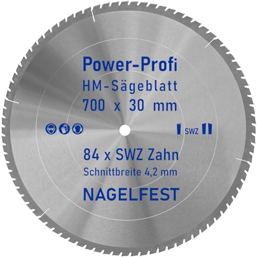 HM-Sägeblatt 700 x 30 mm SWZ 84 x Zahn - nagelfest Super-Allrounder - Kreissägeblatt Wechselzahn HW WZ für Wippsäge Tischkreissäge Brennholzsäge Holz mit Betonbeschlag Brennholz Hartholz Holzplatten HM-Sägeblatt 700 x 30 mm SWZ 84 x Zahn - nagelfest Super-Allrounder - Kreissägeblatt Wechselzahn HW WZ für Wippsäge Tischkreissäge Brennholzsäge Holz mit Betonbeschlag Brennholz Hartholz Holzplatten von AZprof