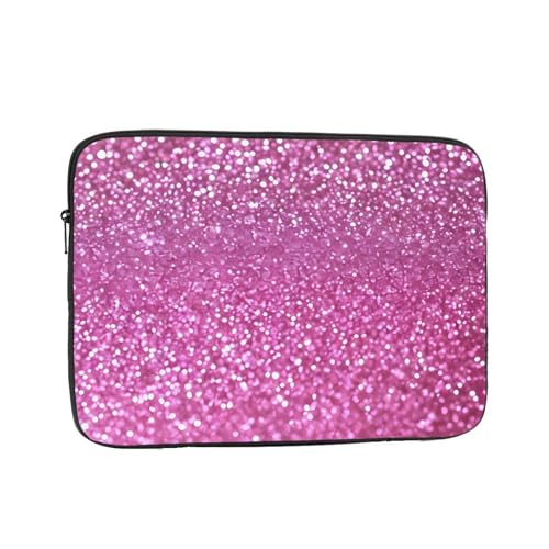 Aakdgd Glitzernde rosa Glitzer-Drucke, stoßfest, tragbar, Laptop-Tasche, 15 Zoll (38,1 cm), für Damen und Herren, Geschäftsreisen, Büro, Alltag von Aakdgd