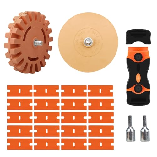 Folienradierer, Aufkleber Radiergummi, Gummi Radierscheibe mit Adapter, Radierscheibe, Radierer Aufkleber Entferner, Schaber Kunststoff, Professionellen Entfernen von Folien und Kleberesten Folienradierer, Aufkleber Radiergummi, Gummi Radierscheibe mit Adapter, Radierscheibe, Radierer Aufkleber Entferner, Schaber Kunststoff, Professionellen Entfernen von Folien und Kleberesten von Aarcyye