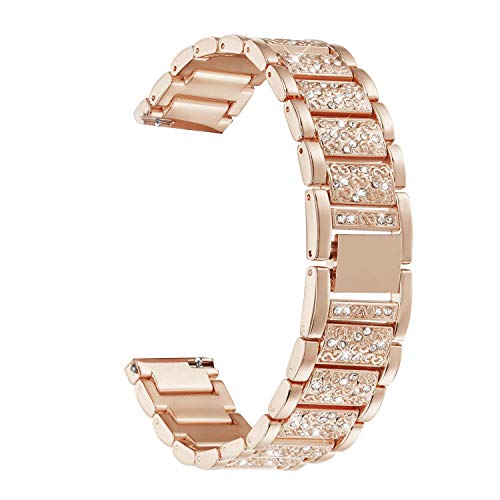Abanen Uhrenarmband für Fossil 5. Generation 42 mm/Damen 6. Generation, 18 mm, leichtes Metall-Legierungsarmband mit Schnellverschluss-Kristall, für Fossil Q Venture 4/3. Generation, Sport, Rotgold, Abanen Uhrenarmband für Fossil 5. Generation 42 mm/Damen 6. Generation, 18 mm, leichtes Metall-Legierungsarmband mit Schnellverschluss-Kristall, für Fossil Q Venture 4/3. Generation, Sport, Rotgold, von Abanen