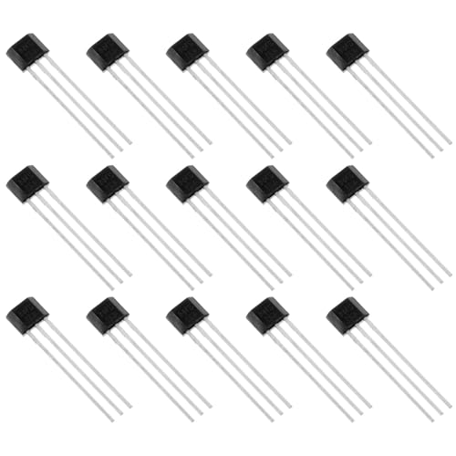 Abaodam 15 Stück Hall-Effekt-Sensor praktischer Hallsensor Hall-Sensor-Komponenten Hallsensor aus Metall lineare Sensortechnik Teile für integrierte Schaltkreise Transistor Legierung Grau von Abaodam