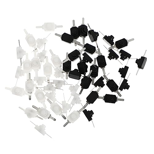 Abaodam 50 Stück Power Switch Zubehör Taschenlampe Zubehör Für Netzschalter Ausschalter Druckknopf Leistung Led-drucktastenschalter Mini -schalter Ein-aus-druckschalter Plastik Weiß von Abaodam