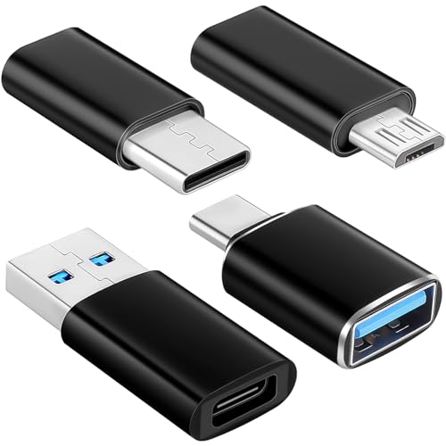 [4 Stücke] Adapter USB C auf USB, USB C Adapter USB C auf USB, USB C auf USB Adapter, USB Adapter USB C Kompatibel mit MacBook Pro, Samsung Galaxy, Smartphones, Laptop, PC, im Auto Usw. von Abauoat