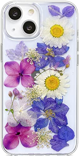 Abbery Entworfen für iPhone 13 Mini-Schutzhülle, Blume, niedlich, klar mit Design, funkelnd, weiches Silikon, TPU, Frauen und Mädchen, Schutzhülle für iPhone 13 Mini (Traubenblume) von Abbery