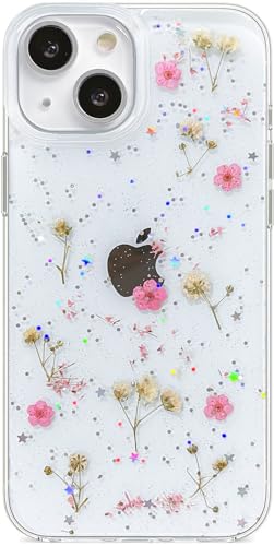 Abbery Handyhülle für iPhone 15 Plus/14 Plus Hülle Durchsichtig Mit Echte Getrocknete Blumen Motiv Muster Glitzer&Sparkle Silikon Frauen Mädchen Stoßfeste Anti-Kratzer Schutzhülle Abbery Handyhülle für iPhone 15 Plus/14 Plus Hülle Durchsichtig Mit Echte Getrocknete Blumen Motiv Muster Glitzer&Sparkle Silikon Frauen Mädchen Stoßfeste Anti-Kratzer Schutzhülle von Abbery