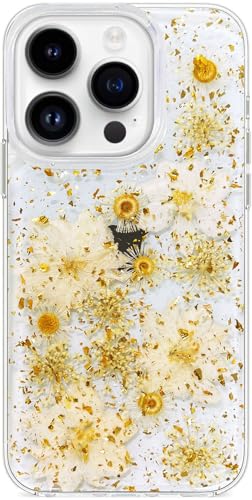 Abbery Handyhülle für iPhone 15 Pro Hülle Durchsichtig Mit Echte Getrocknete Gelb Gold Blumen Motiv Muster Glitzer Sparkle Silikon Frauen Mädchen Stoßfeste Anti-Kratzer Schutzhülle Cover Abbery Handyhülle für iPhone 15 Pro Hülle Durchsichtig Mit Echte Getrocknete Gelb Gold Blumen Motiv Muster Glitzer Sparkle Silikon Frauen Mädchen Stoßfeste Anti-Kratzer Schutzhülle Cover von Abbery