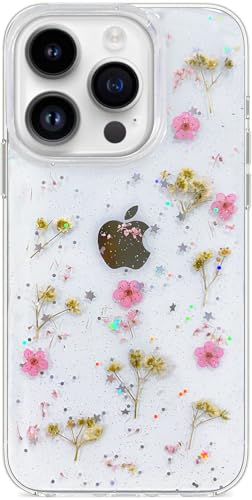 Abbery Handyhülle für iPhone 15 Pro Hülle Durchsichtig Mit Echte Getrocknete Rosa Blumen Motiv Muster Glitzer Sparkle Silikon Frauen Mädchen Stoßfeste Anti-Kratzer Schutzhülle Cover Abbery Handyhülle für iPhone 15 Pro Hülle Durchsichtig Mit Echte Getrocknete Rosa Blumen Motiv Muster Glitzer Sparkle Silikon Frauen Mädchen Stoßfeste Anti-Kratzer Schutzhülle Cover von Abbery