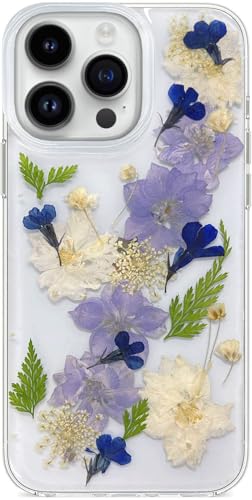 Abbery Handyhülle für iPhone 15 Pro Max Hülle Durchsichtig Mit Echte Getrocknete Blumen Weltraum Motiv Muster Glitzer Silikon Frauen Mädchen Stoßfeste Anti-Kratzer (Violett, für iPhone 15 Pro Max) Abbery Handyhülle für iPhone 15 Pro Max Hülle Durchsichtig Mit Echte Getrocknete Blumen Weltraum Motiv Muster Glitzer Silikon Frauen Mädchen Stoßfeste Anti-Kratzer (Violett, für iPhone 15 Pro Max) von Abbery