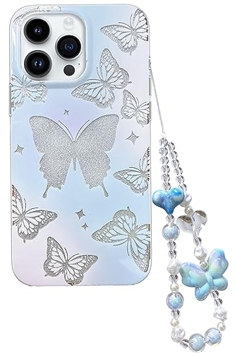 Abbery Kette Handyhülle für iPhone 13 Pro Max Hülle Durchsichtig Glitzer Schmetterling mit Band Süßes Chain Motiv Dünn Muster Design Frauen Mädchen Transparente Harte Stoßfest Schutzhülle Abbery Kette Handyhülle für iPhone 13 Pro Max Hülle Durchsichtig Glitzer Schmetterling mit Band Süßes Chain Motiv Dünn Muster Design Frauen Mädchen Transparente Harte Stoßfest Schutzhülle von Abbery