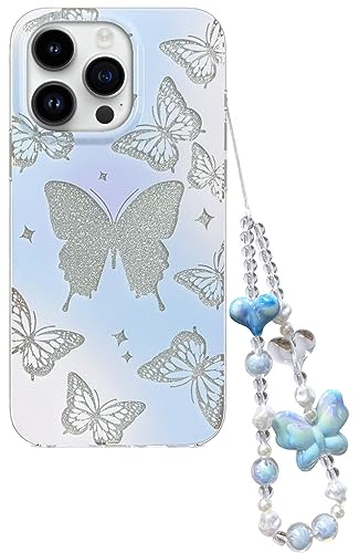 Abbery Kette Handyhülle für iPhone 14 Pro Hülle Durchsichtig Glitzer Schmetterling mit Band Süßes Chain Motiv Dünn Muster Design Frauen Mädchen Transparente Harte Stoßfest Schutzhülle Abbery Kette Handyhülle für iPhone 14 Pro Hülle Durchsichtig Glitzer Schmetterling mit Band Süßes Chain Motiv Dünn Muster Design Frauen Mädchen Transparente Harte Stoßfest Schutzhülle von Abbery
