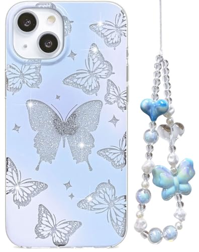 Abbery Kette Handyhülle für iPhone 15 Hülle Durchsichtig Glitzer Schmetterling mit Band Süßes Chain Motiv Dünn Muster Design Frauen Mädchen Transparente Harte Stoßfest Schutzhülle Abbery Kette Handyhülle für iPhone 15 Hülle Durchsichtig Glitzer Schmetterling mit Band Süßes Chain Motiv Dünn Muster Design Frauen Mädchen Transparente Harte Stoßfest Schutzhülle von Abbery
