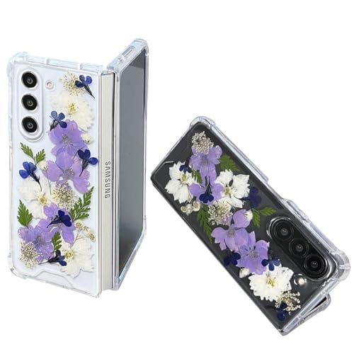 Abbery Schutzhülle für Samsung Galaxy Z Fold 6, schmal, niedliches Kawaii-Design, gepresst, getrocknet, violett, blau, Blume, glitzernd, stoßfest, ästhetisch, für Damen und Mädchen, Z6 Abbery Schutzhülle für Samsung Galaxy Z Fold 6, schmal, niedliches Kawaii-Design, gepresst, getrocknet, violett, blau, Blume, glitzernd, stoßfest, ästhetisch, für Damen und Mädchen, Z6 von Abbery
