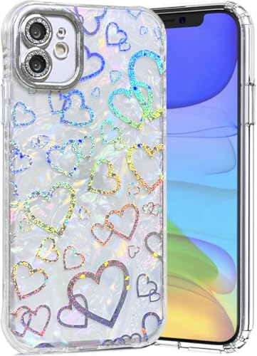 Abbery für iPhone 11 Hülle Durchsichtig mit Motiv Reflektieren Herzen Glitzer Holografisch Bunt Herz Muster Transparent Case für Frauen Mädchen Stoßfeste Schutzhülle Handyhülle für iPhone 11 Abbery für iPhone 11 Hülle Durchsichtig mit Motiv Reflektieren Herzen Glitzer Holografisch Bunt Herz Muster Transparent Case für Frauen Mädchen Stoßfeste Schutzhülle Handyhülle für iPhone 11 von Abbery