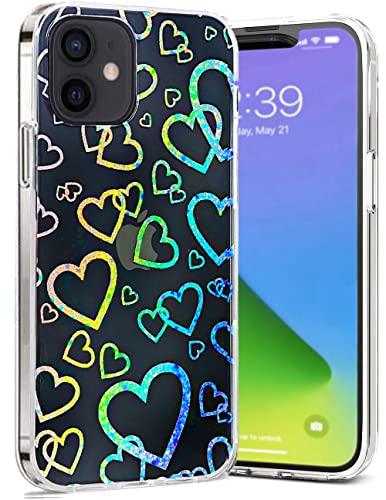Abbery für iPhone 12/12 Pro Hülle Durchsichtig mit Motiv Reflektieren Herzen Glitzer Holografisch Bunt Herz Muster Transparent Case für Frauen Mädchen Stoßfeste Schutzhülle Handyhülle für 12/12 Pro Abbery für iPhone 12/12 Pro Hülle Durchsichtig mit Motiv Reflektieren Herzen Glitzer Holografisch Bunt Herz Muster Transparent Case für Frauen Mädchen Stoßfeste Schutzhülle Handyhülle für 12/12 Pro von Abbery