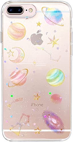 Abbery für iPhone 8 Plus/7 Plus/6s Plus/6 Plus Hülle Bling Glitzer Schutzhülle Ultra Dünn Stoßfest Antikratz Durchsichtig Weich Silikon Clear Transparenter HandyHülle mit Sterne Planet Design Abbery für iPhone 8 Plus/7 Plus/6s Plus/6 Plus Hülle Bling Glitzer Schutzhülle Ultra Dünn Stoßfest Antikratz Durchsichtig Weich Silikon Clear Transparenter HandyHülle mit Sterne Planet Design von Abbery