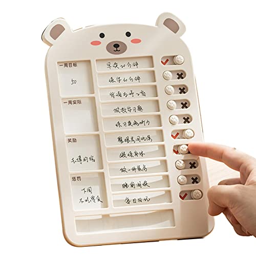 Abbto Chore Chart Checklist Board, Kinder DIY Aufgaben Checkliste Task Habit Tracker, Sliding Week Plan with 13 Cardstock, Weekly Routine Check List for Kids, Khaki (Normal) von Abbto