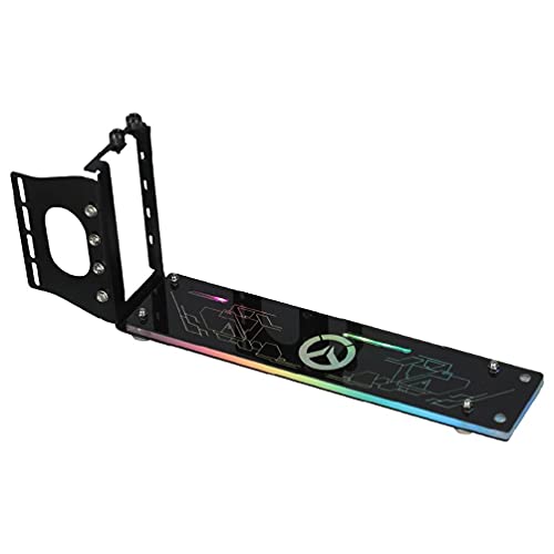 Abcidubxc PCI-E Riser PC-Grafikkarten Vertikaler Kickstand-Basis Vertikaler GPU-Halter mit LED 5V 3pin RGB-Aura für -ASUS-GPU-Vertikalhalter von Abcidubxc