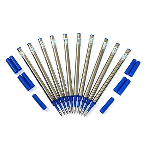 Abcsea 10PCS Baoer Kugelschreiberminen Mit Deckel, Rollerball Minen, Blaue Tinte, Mittlerer Punkt (blau) von Abcsea