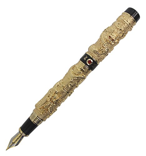 Abcsea Doppel Klassische Chinesische Drachen Spielen Exquisite Schnitzereien 3d Füllfederhalter - Gold & schwarz Abcsea Doppel Klassische Chinesische Drachen Spielen Exquisite Schnitzereien 3d Füllfederhalter - Gold & schwarz von Abcsea