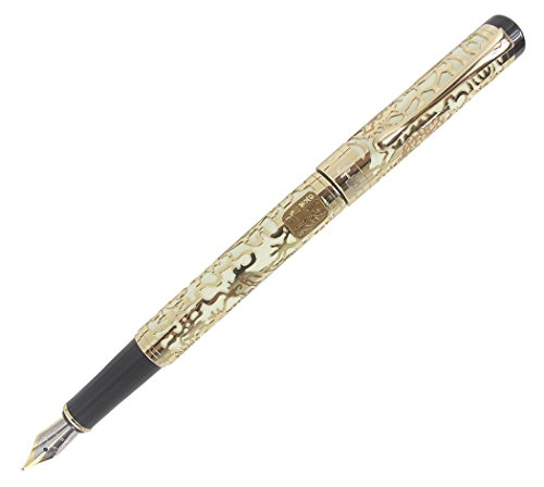 Abcsea Golden Golden Dragon En Relief Gaufré Stylo À Plume - Beige von Abcsea