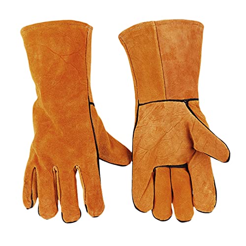 Abcsweet Schweißhandschuhe Hitzebeständige Handschuhe Lederhandschuhe Für Grill Ofen Ofen Und Mehr. Leder von Abcsweet