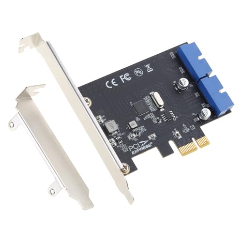 Hochgeschwindigkeits PCIExpress ToDual 20Pin USB 3.0 Controller Kartengehäuse Frontplattenerweiterung Schnelle Datenübertragung Für PC USB3.0-Header Upgrade Von PCIE Auf Zwei 20Pin USB3.0-Header von Abcsweet