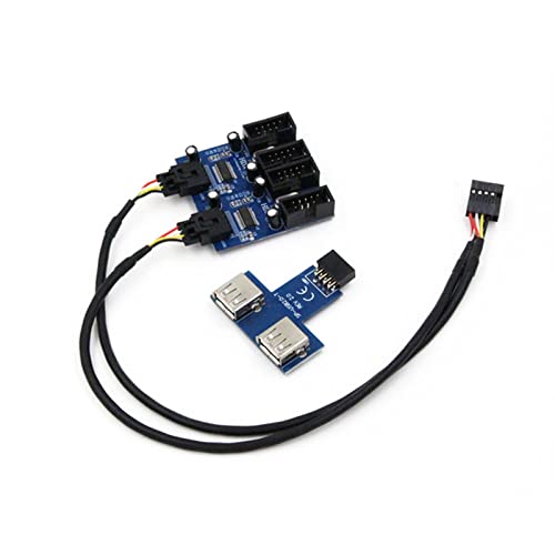 USB Header Stecker 1 Auf 2 1 Auf 4 Buchse Verlängerungskabel Karte Motherboard HUB USB 2.0 Splitter 9-poliger Stecker Adapter Port Splitter Kabel Für Ethernet Adapter Port Konverter Headset USB Micro von Abcsweet