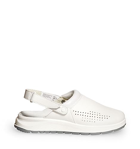 ABEBA 812018 - Unisex Schuhe - ACTIVE Clog SRC - Perforiertes Design - EU 46 - Weiß - Futtermaterial: Stoff - Mit Klettverschluss ABEBA 812018 - Unisex Schuhe - ACTIVE Clog SRC - Perforiertes Design - EU 46 - Weiß - Futtermaterial: Stoff - Mit Klettverschluss von Abeba