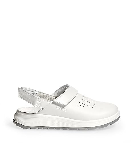ABEBA 812020 - Unisex Schuhe - ACTIVE Clog SRC - Perforiertes Design - EU 38 - Weiß - Futtermaterial: Stoff - Mit Klettverschluss ABEBA 812020 - Unisex Schuhe - ACTIVE Clog SRC - Perforiertes Design - EU 38 - Weiß - Futtermaterial: Stoff - Mit Klettverschluss von Abeba