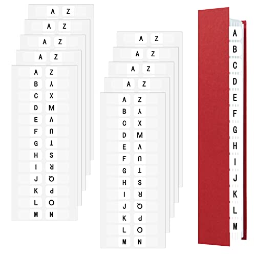 260 Stück Index Tabs Selbstklebende Register A-Z Alphabetische Registerregister, Transparente Register Tabs Aufkleber für Ordner Notebook Datei von Abeillo