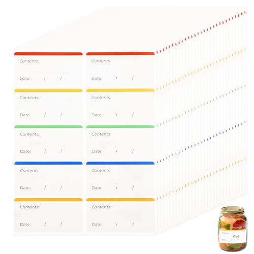Abeillo 300 Stück Aufkleber zum Beschriften, Leicht Abziehbare Beschriftungsschilder für Tiefkühldosen, Etiketten Selbstklebend Aufkleber zum Beschriften, Gefrieretiketten zum Beschriften von Abeillo