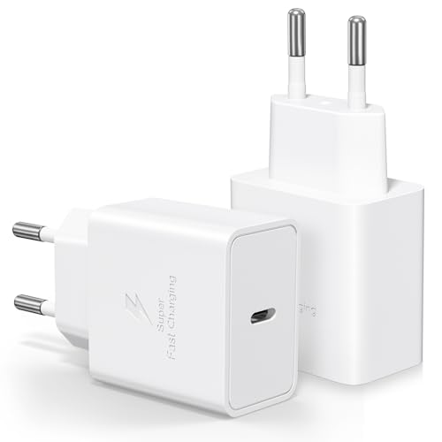 2 Stück USB C Ladegerät 25W, Abetcabe Samsung Schnellladegerät, PD 3.0 USB-C Netzteil Kompatibel mit S22/S22 Plus/S22 Ultra/S21/S21+/S21 Ultra/S20/S20+/S20 FE/S20 Ultra,White von Abetcabe