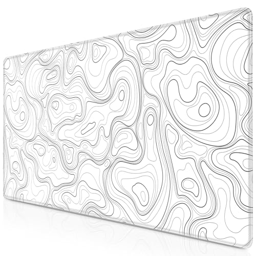 Abetcabe Gaming Mauspad XL, Mousepad Weiß 800 x 300mm, Topographisch Mauspad groß Vernähte Kanten WassXerdicht Anti-Rutsch für PC, Laptop Verbessert Präzision und Geschwindigkei Abetcabe Gaming Mauspad XL, Mousepad Weiß 800 x 300mm, Topographisch Mauspad groß Vernähte Kanten WassXerdicht Anti-Rutsch für PC, Laptop Verbessert Präzision und Geschwindigkei von Abetcabe