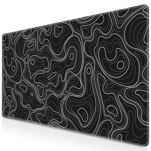 Abetcabe Gaming Mauspad XXL, Mousepad 900 x 400mm, Schwarz Topographisch Mauspad groß Vernähte Kanten WassXerdicht Anti-Rutsch für PC, Laptop Verbessert Präzision und Geschwindigkei Abetcabe Gaming Mauspad XXL, Mousepad 900 x 400mm, Schwarz Topographisch Mauspad groß Vernähte Kanten WassXerdicht Anti-Rutsch für PC, Laptop Verbessert Präzision und Geschwindigkei von Abetcabe