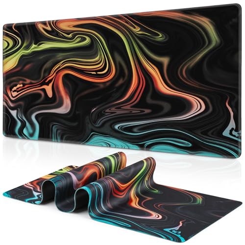 Abetcabe Gaming Mauspad XXL, Mousepad 900 x 400mm, Fluid Art Mauspad groß Vernähte Kanten WassXerdicht Anti-Rutsch für PC, Laptop Verbessert Präzision und Geschwindigkei Abetcabe Gaming Mauspad XXL, Mousepad 900 x 400mm, Fluid Art Mauspad groß Vernähte Kanten WassXerdicht Anti-Rutsch für PC, Laptop Verbessert Präzision und Geschwindigkei von Abetcabe